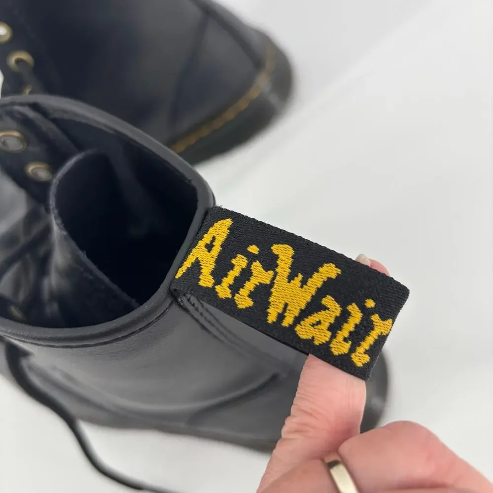 Doc Martens Zavala Black Leather Platform Combat Boots M7 W8 Goth Grunge